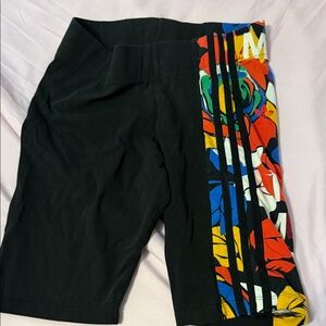 Adidas Black and Multicolor Athletic Shorts